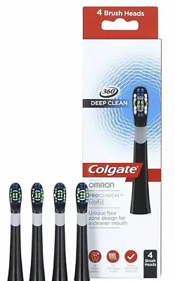 Colgate ProClinical DEEP CLEAN Black Replacement Toothbrush Heads Pack Of 4 BN • £24.99
