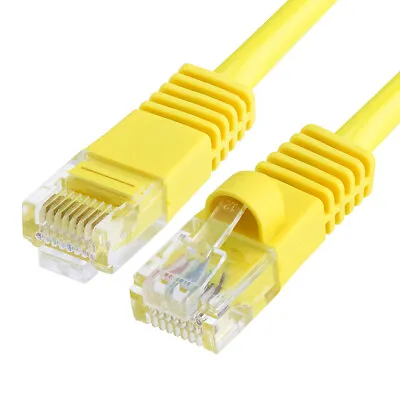 25FT Cat5e Ethernet Cable UTP LAN Network Patch Cord RJ45 Cat 5e Cable - Yellow • $7.89