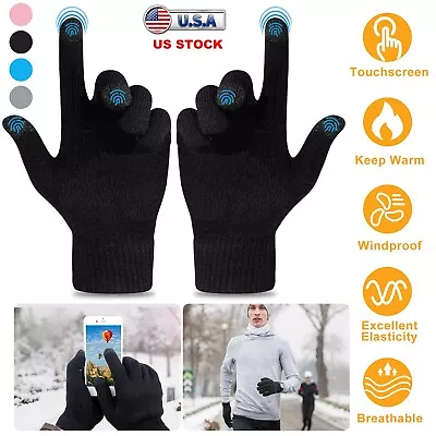 Touch Screen Gloves Knit Soft Winter Men Women Texting Active For Smart Phone • $5.18