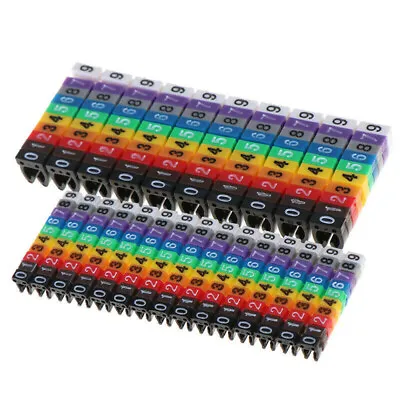 £3.84 • Buy 100/150Pcs Colourful Cable Markers C-Type Marker Number Tag Label Number 