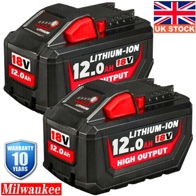 £176.98 • Buy 2x FOR Milwaukee 48-11-1812 M18 FUEL 18V 12.0Amp Lithium-Ion High Output Battery