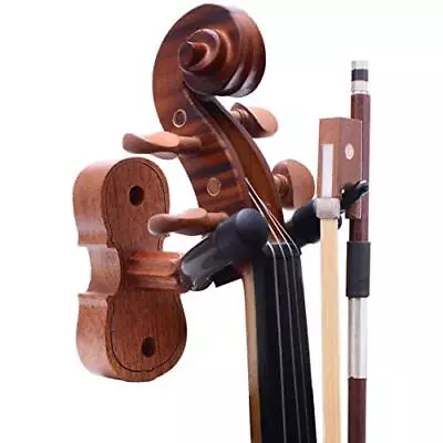 Violin Wall Mount Violin Hanger Mahogany Violin Viola Stand With Bow Hook • $17.24