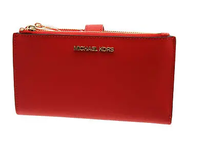 Michael Kors Jet Set Travel Double Zip Saffiano Leather Wristlet Wallet • $98