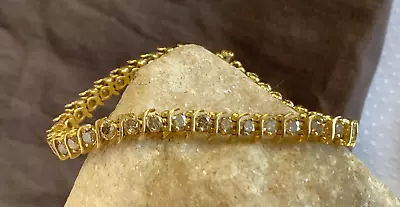 14K Yellow Gold Diamond Tennis Bracelet 13.22g Fine Jewelry 6.75  • $1199.95