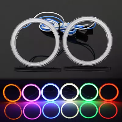 2x 60/70/80mm/85mm/90mm/95mm/100mm/110mm Car COB LED Angel Eyes Halo Ring Light • $17.51