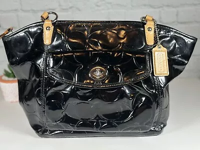 Coach Signature Leah Embossed Patent Leather Shoulder Tote Bag F14663 Purse • $31.50