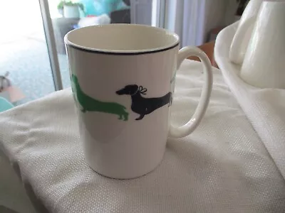 Kate Spade LENOX Green Blue Dachshund Coffee Mug 4  Cup Dog Design • $7.27