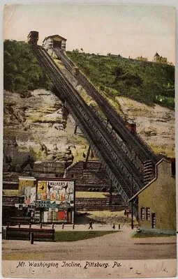 Pittsburgh Pennsylvania Mt Washington Incline Walkers Soap Adv 1906 Postcard D17 • $8.95