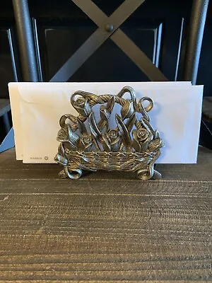 Vintage Gorgeous Silver Plated Letter Holder Could Be Used As A Napkin Holder   • $16