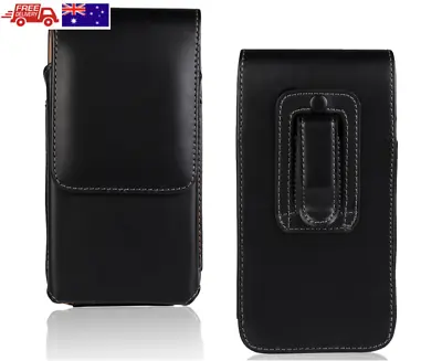 For Optus X Spirit & X Sleek Universal VERTICAL Belt Clip Leather POUCH Case • $24.01