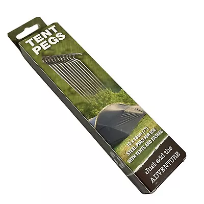 £7.50 • Buy BCB Steel Tent Pegs 7  Inch Camping Basha Metal Stakes Ground Sheet Anchors UK