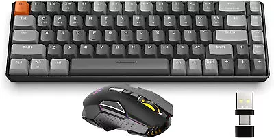 Wireless Mechanical Gaming Keyboard Mouse Bluetooth USB C Recevier Hot Swapp • $63.99