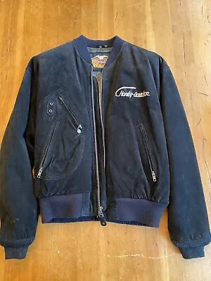 Vintage Harley-Davidson Motorcycles V-Twin Power Leather Bomber Jacket Mens Med • $315