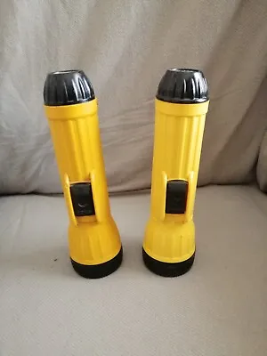 $24.28 • Buy Pair Of Two BRIGHT STAR Yellow Flashlights 1618 VINTAGE