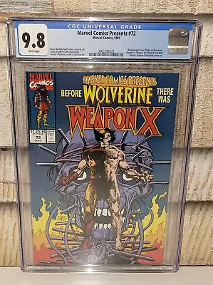 Marvel Comics Presents #72 CGC 9.8 1st App Of Weapon X Wolverine (1991) BWS WOW! • $300