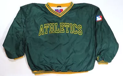 Oakland A's Vintage Pullover Sweatshirt Jacket 1980's 90's Warm Up Style • $50
