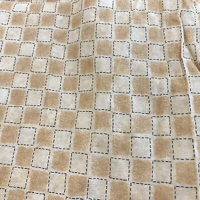 Moda Lori Gardner Quilt Fabric 3 3/4 Yards 1997 Yellow Ivory Neutral Checks Vtg • $29.97