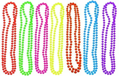 Neon Necklace Beads Fancy Dress Accessory Fancy Dress Party Jewellery Disco 80s • £3.49