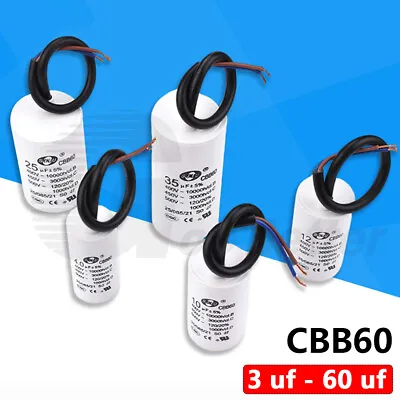 £2.58 • Buy CBB60 Wired Capacitor Start Run Motor Compressor Air-Conditioning Pump Generator