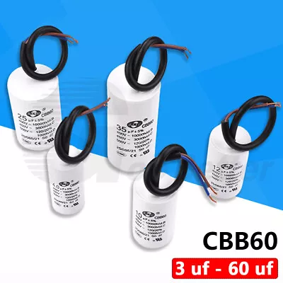 £2.58 • Buy CBB60 Wired Capacitor Start Run Motor Compressor Air-Conditioning Pump Generator