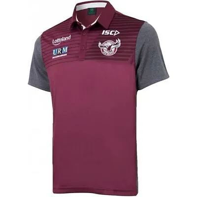 Manly Sea Eagles NRL Players Maroon Sublimated Polo Shirt Sizes S-5XL! T8 • $44.99
