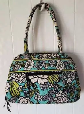 Vera Bradley Island Bloom Teal Blue Tote Handbag Purse Round Handles • $33.99