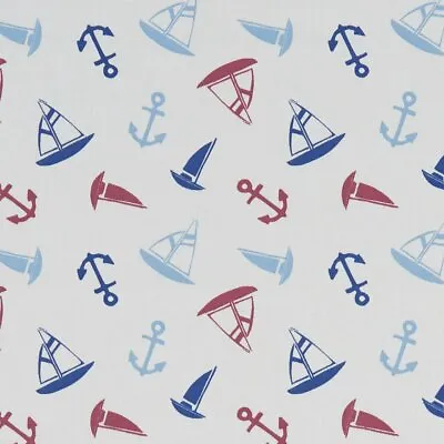 Clarke And Clarke Ahoy Marine Anchors Boats PVC WIPE CLEAN Oilcloth Tablecloth • £6.99