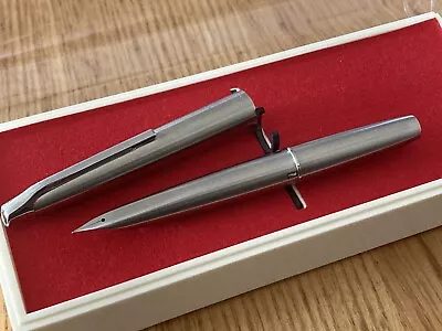  JAPAN PILOT MYU 701  1979 Vintage Fountain Pen Stainless Steel F With BOX • $260