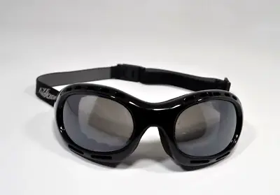 EYE RIDE Black Onyx Motorcycle Biker Sunglasses Elastic Strap UV 400 Anti-Fog • $24
