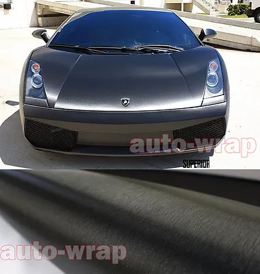 Entire Car Wrap Metallic Matte Brushed Black Vinyl Steel Sticker - 65FT X 5FT AC • $274.99