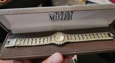 RARE Vintage Nolan Miller Watch Ladies Wristwatch & Box Glamour Collection BLING • $2.99