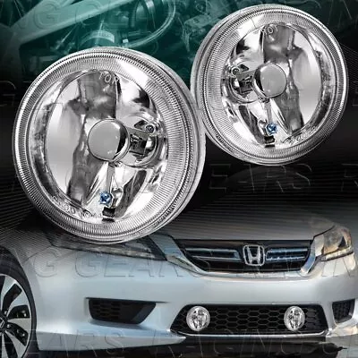 4  Round Chrome Housing Clear Lens Fog Driving Bumper Lights Lamps Kit Universal • $35.95