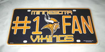 MINNESOTA VIKINGS #1 FAN EMBOSSED METAL LICENSE PLATE #16b - NEW • $12.99