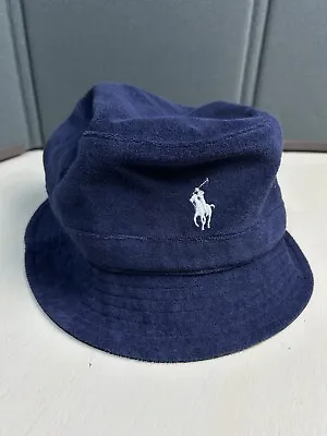 Polo Ralph Lauren SIZE XL - 1XL Cotton Blend French Terry Bucket Hat Navy Blue • $39.95