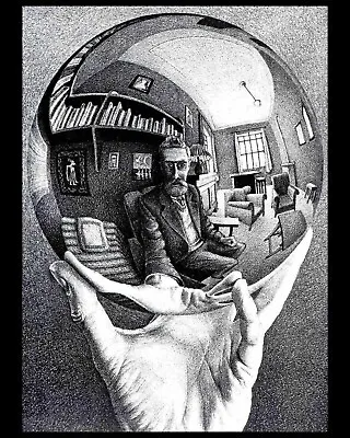 Print -  M C Escher Escher Art  Hand With Reflection  Circa 1925 • $4.74