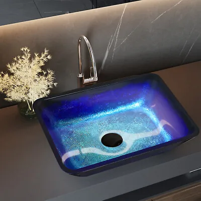 £95.95 • Buy Bathroom Vanity Basin Sink Countertop Glass Art Wash Bowl With Waste Kit