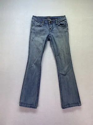 Zanadi Womens Jr Size 5 Medium Wash Low Rise Flap Pocket Bootcut Denim Jeans • $13.45