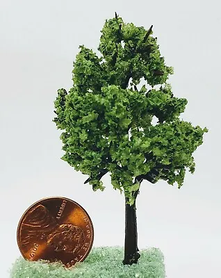 Dollhouse Miniature Handmade 2 1/2  Variegated Light Green Tree -- 1:48/O Scale • $5