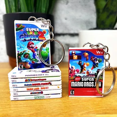 Mini Nintendo Wii Game Case Keychains Miniature Wii Cover Art Retro Gamer Gift • $7.49