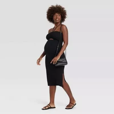 Cut Out Maternity Bodycon Dress - Isabel Maternity By Ingrid  - Black - L • $17.76