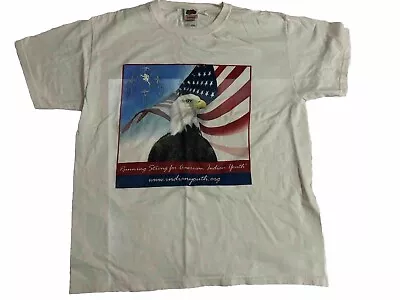 Running Strong For American Indian Youth Eagle Flag White T-shirt Size Large L • $14.99