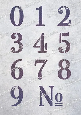 Numbers Industrial STENCIL 5 Sizes NI Urban Retro Furniture SUPERIOR 250 MYLAR • £7.50