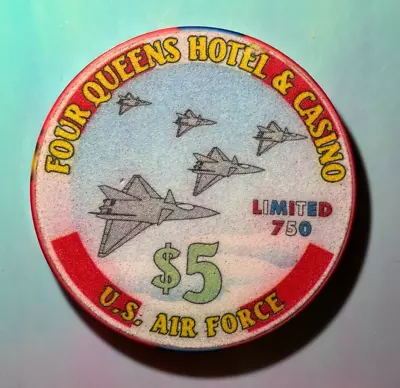⚡️❄️ Casino Chip OMG 😳 $5 Four Queens US Air Force Las Vegas ⚡️❄️⚡️❄️ • $1