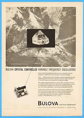 $9.74 • Buy 1959 Bulova Watch Co Raw Crystal Variable Frequency Oscillator Electronics Ad