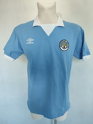 Manchester City Retro Replicas Umbro Score Draw Football Shirt Jersey M • £35.99