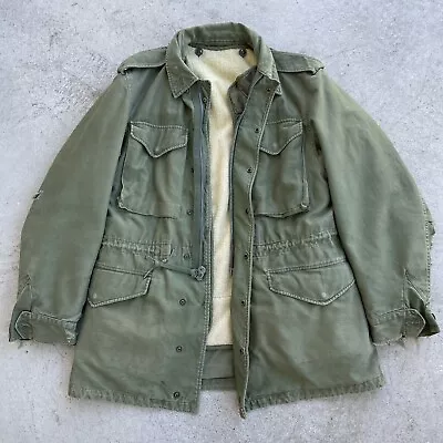 1961 60s Vietnam M-51 Field Jacket Military US Army QM-107 Long Small With Liner • $49.99