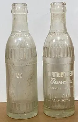 Lot Of 2 Vintage Diamond Head Beverages 7 Oz Soda Bottles. • $30