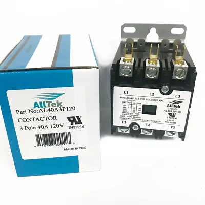 Alltek Contactor 3 Pole 40 Amp 120V Coil Definite Purpose • $21.69