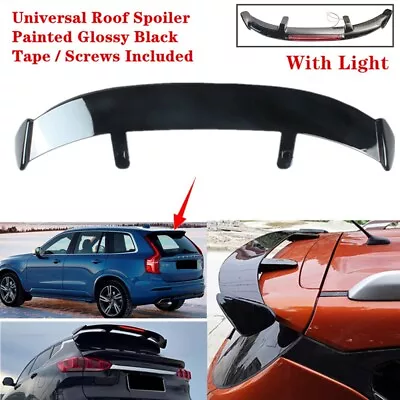 Universal Fit For Volvo XC90 16-23 Rear Tail Roof Spoiler ABS Wing Black W/Light • $86.19