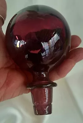 Vintage Purple Amethyst Glass Ball Decanter Bottle Stopper  • $69